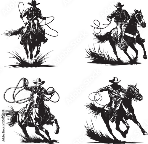 Wallpaper Mural Silhouette of a horse racing on white background Torontodigital.ca