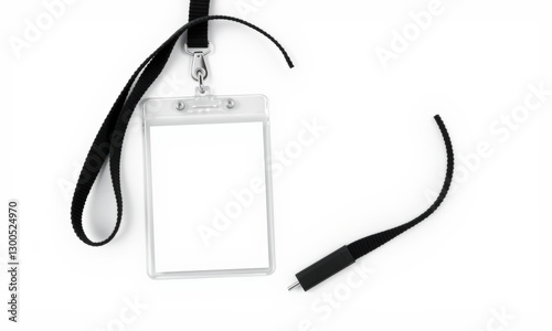 Clear badge holder with lanyard and clip for identification display
