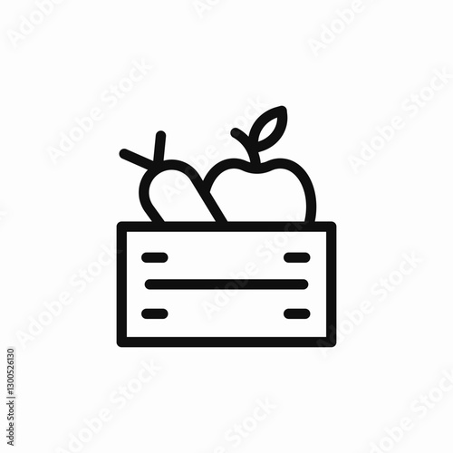 Vegetable crate box icon vector sign
