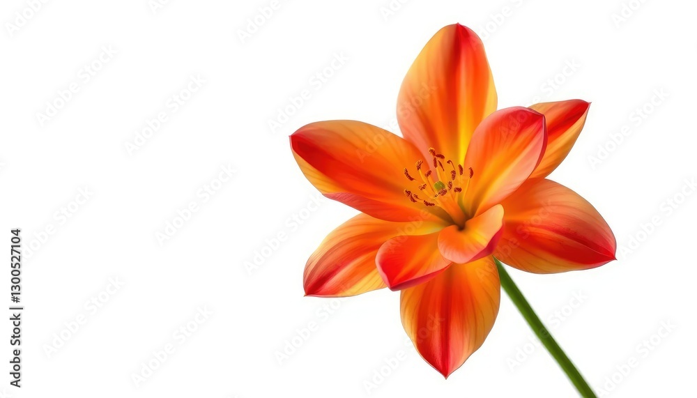 A single, vibrant bloom isolated against a pure white backdrop, nature photography, colorful A single, vibrant bloom isolated against a pure white backdrop, nature photography, colorful