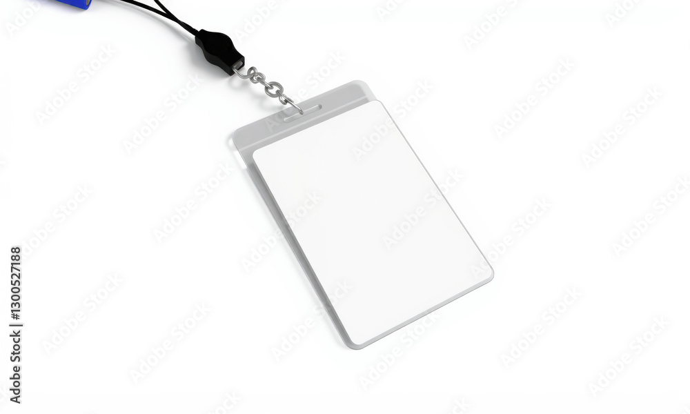 Blank ID badge mockup with lanyard for customization and design Blank ID badge mockup with lanyard for customization and design