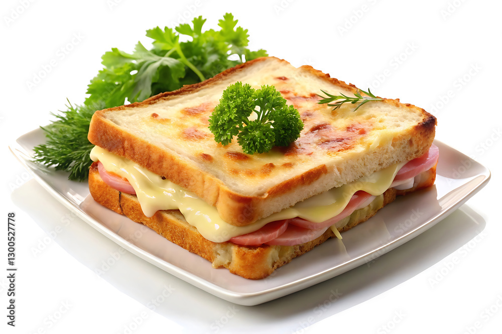 delicious plate of croquet monsieur image isolated on white delicious plate of croquet monsieur image isolated on white