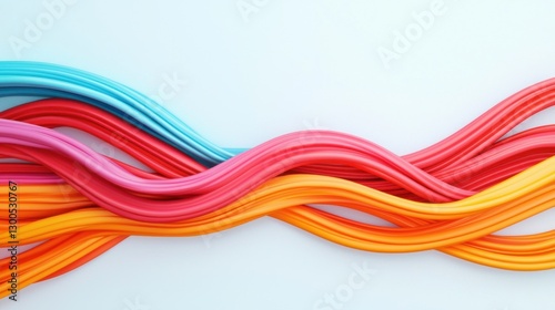 Blank infographics concept. Flowing abstract colorful graphic design with curved dynamic lines and shapes