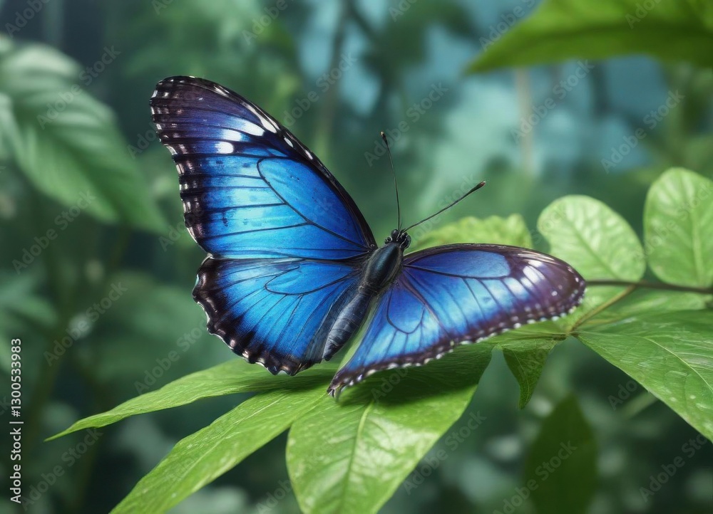 Butterfly with blue watercolor wings perched on a leaf , Watercolor art, Blue butterfly, Floral Butterfly with blue watercolor wings perched on a leaf , Watercolor art, Blue butterfly, Floral