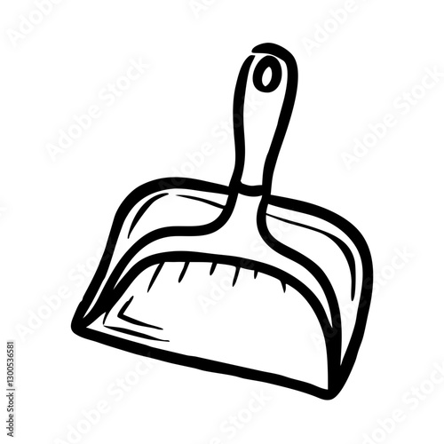 Dustpan icon for cleaning tasks, household maintenance concept