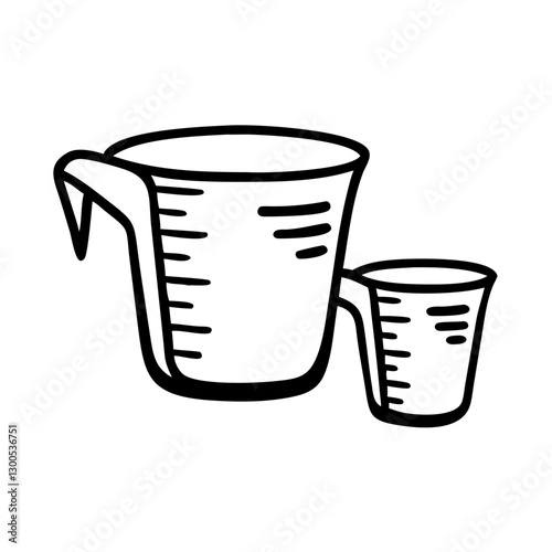 Measuring cups icon for cooking, kitchen preparation concept