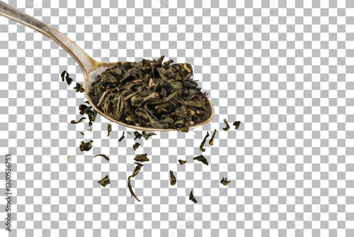 Green tea isolated on transparent background