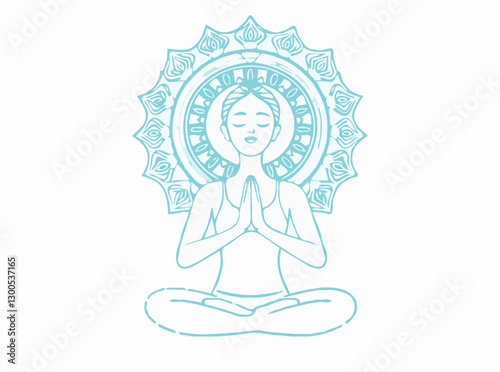 Mindful Breathing Exercise Vector