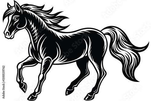 Black And White Horse Silhouette