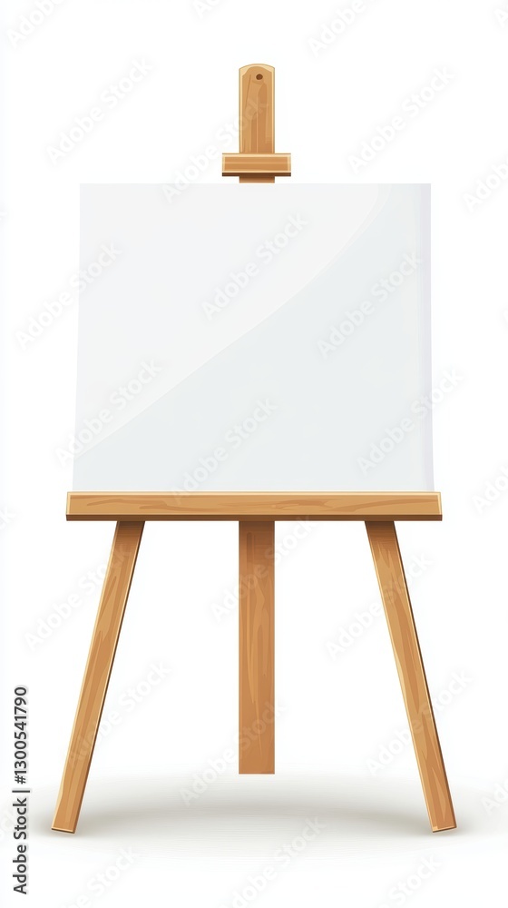 Blank Canvas on Wooden Easel for Creative Art Projects and Designs
