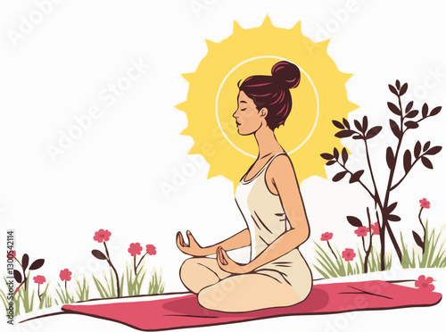 Peaceful Yoga Practitioner in Morning Sunlight
