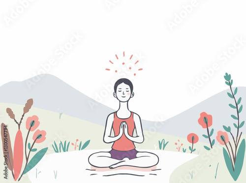 Mindful Breathing Exercise Graphic Illustration