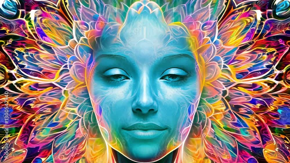 Consciousness of the universe, unity, psychedelic trip. New Age concept. Mental and psychological health Consciousness of the universe, unity, psychedelic trip. New Age concept. Mental and psychological health