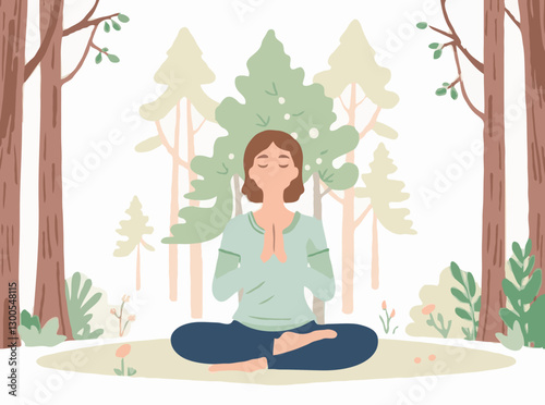 Mindful Breathing Exercises in Forest