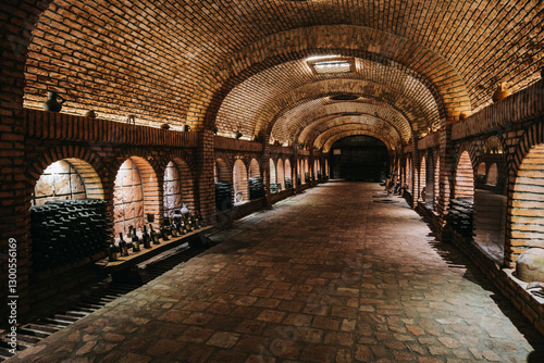 Wallpaper Mural Khareba Winery’s tunnel in Kvareli, Kakheti (Georgia), is a 7.7 km underground wine cellar carved into rock, maintaining perfect aging conditions. Torontodigital.ca