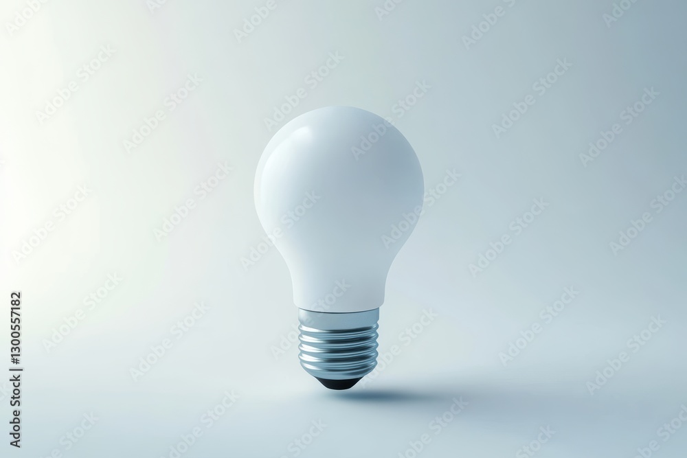 Bright White Light Bulb on Minimalist Background for Innovative Concepts Bright White Light Bulb on Minimalist Background for Innovative Concepts