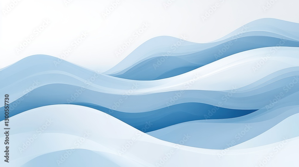 Obraz premium Serene Blue Waves in Soft Gradient for Tranquil Background Design