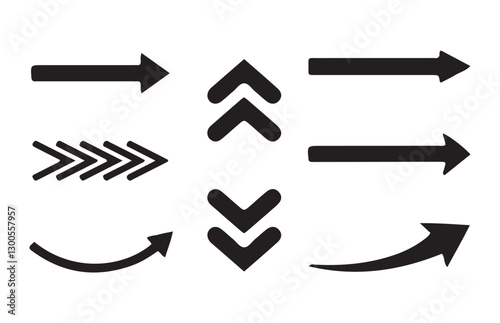 Set of black arrow icons. Arrow. Cursor. Arrow vector icon. Modern simple arrows. Vector file illustration eps 10