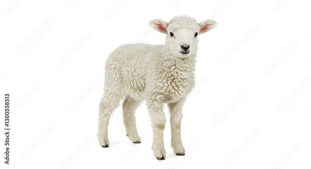Adorable Fluffy Lamb Farm Animal White Sheep Cute Baby Animal Spring Fluffy Wool Pet Mammals Adorable Fluffy Lamb Farm Animal White Sheep Cute Baby Animal Spring Fluffy Wool Pet Mammals