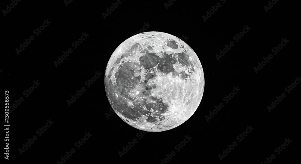 Fototapeta premium full moon on black background