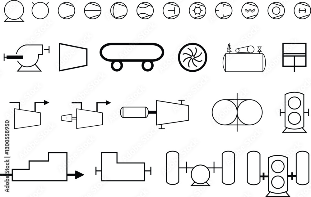 Ταπετσαρία compressor international standard symbol piping instrumentation diagram icon set