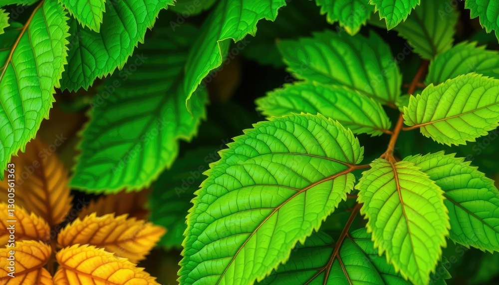 Vibrant green leaves, intricate detail, isolated, vein, summer Vibrant green leaves, intricate detail, isolated, vein, summer