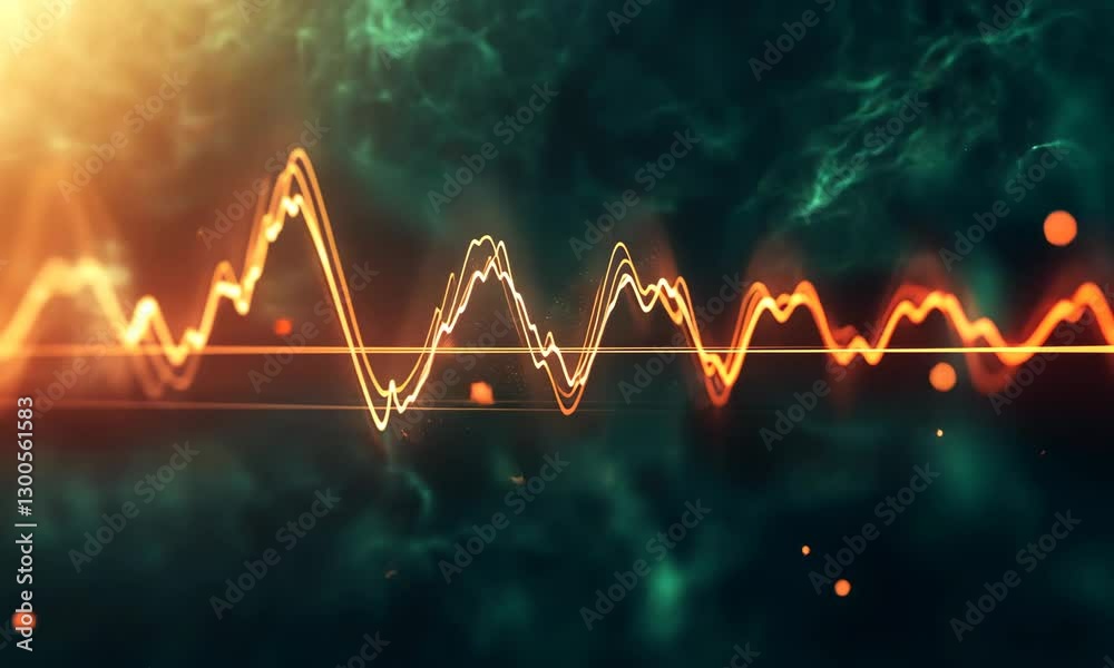Abstract Soundwave Visualization With Vibrant Orange Colors And Dynamic Motion Effects