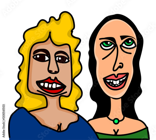Iluatración de dos mujeres guapas