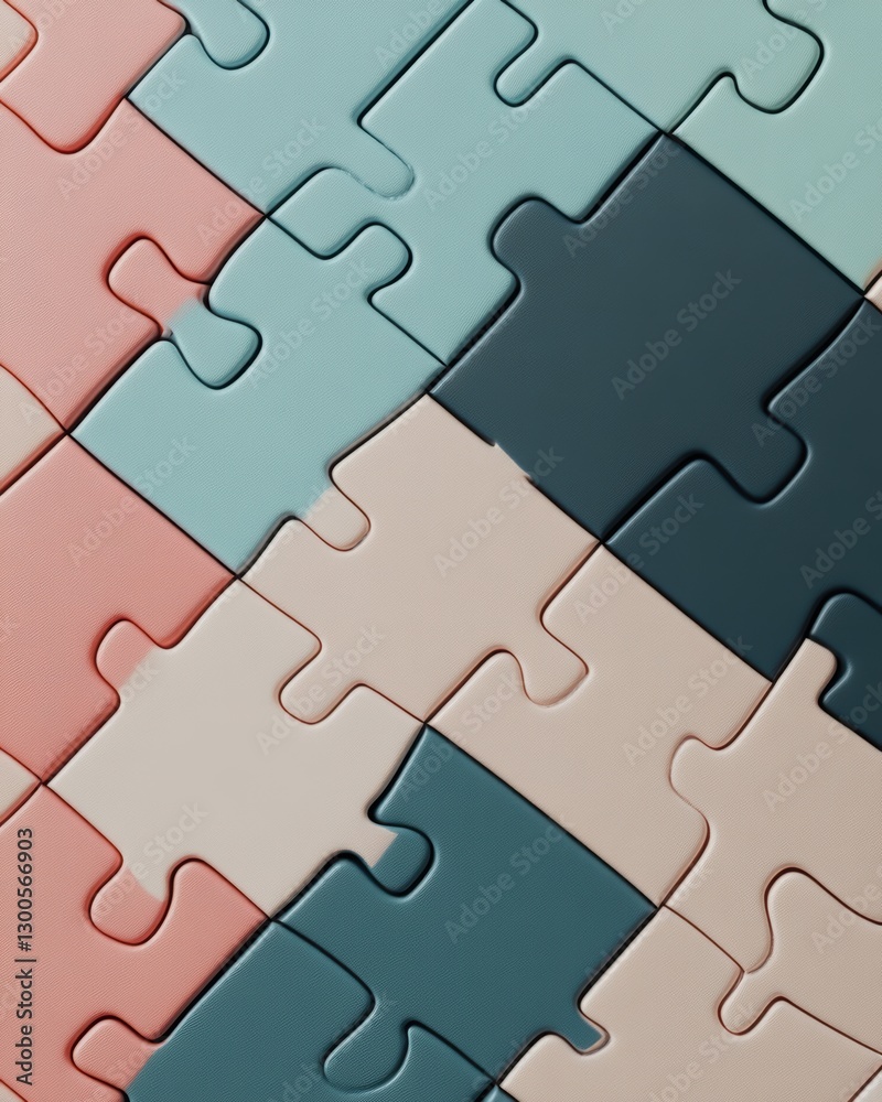 Fototapeta premium Colorful Puzzle Pieces Arranged in a Creative Pattern on Surface