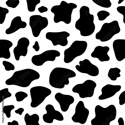Black and white animal print with a cow skin pattern