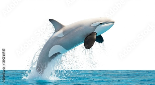 Orca Whale Jumping Ocean Wildlife Marine Mammal Sea Animal Splashing Water Nature Aquatic Life