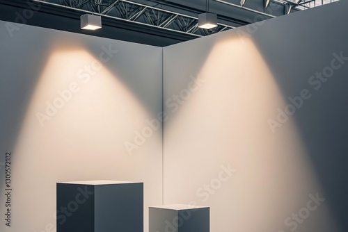 Booth area boundaries with geometric composition and negative space