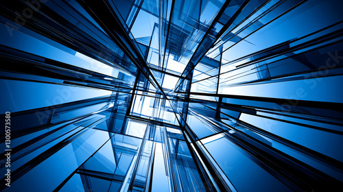 Abstract 3D glass graph symbolizing financial growth with soft gradient lighting, showcasing modern design, data analysis, and business development.