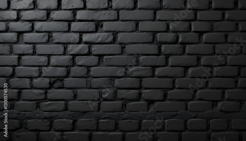 Timeless Grit: A Wide, Aged Black Brick Wall with a Shabby, Weathered Texture