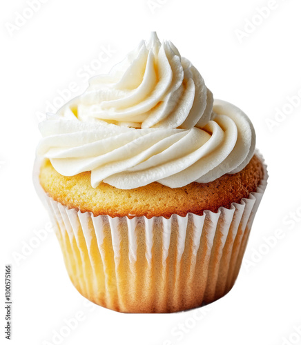 Delicious cupcake with cream frosting for celebrating special occasions or enjoying a sweet treat anytime, cut out