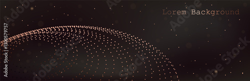 Abstract Music background. Big Data Particle Flow Visualisation. Science infographic futuristic illustration. Sound wave. Sound visualization.Premium background design with mocha mousse sound wave