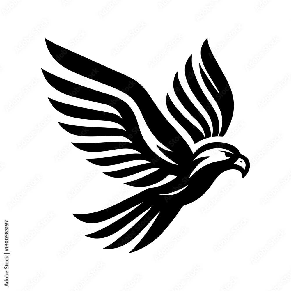 Obraz premium Majestic Flying Eagle Silhouette