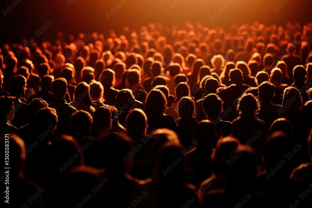 Obraz premium Company presentation audience in event style with dark space above