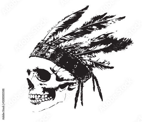 Drawing_of_an_Indian_Chiefs_Skull_with_a_Feather