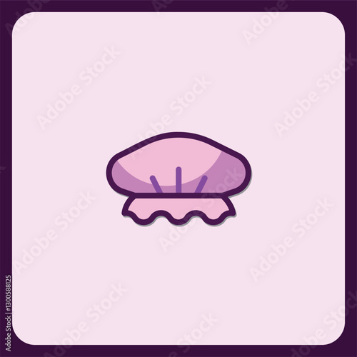 Cute Purple Shell Icon Illustration Design