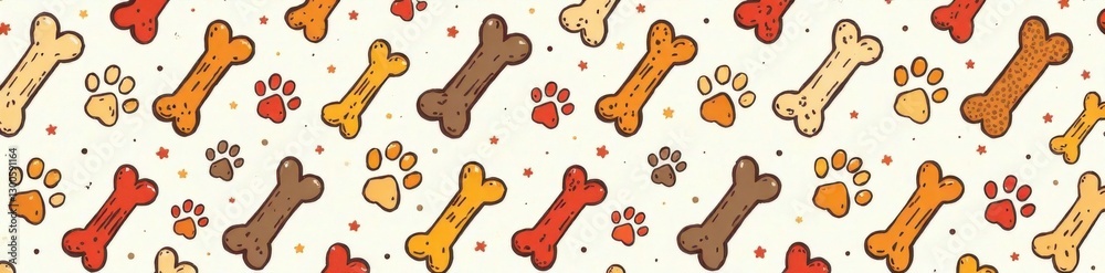 Dog Bone vector dog paw doodle Seamless pattern isolated, bone, background Dog Bone vector dog paw doodle Seamless pattern isolated, bone, background