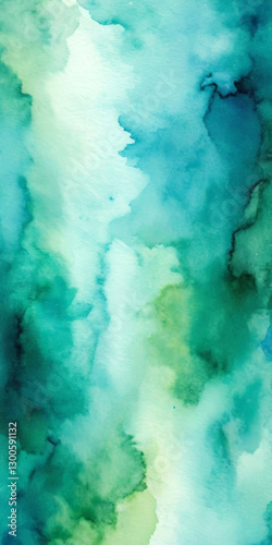 Vertical Green Watercolor Abstract Pattern