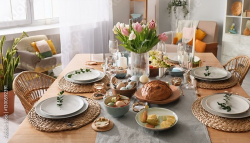 Wallpaper Mural easter eggs and flowers Torontodigital.ca