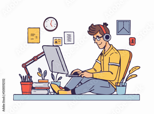 Creative Freelancer at Work Illustration