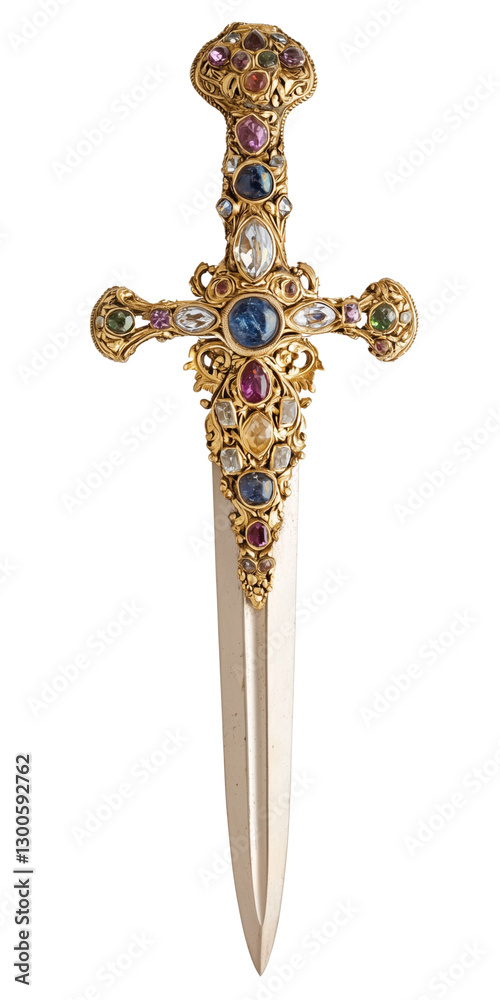 Sword hilt, ornate, decorated with gemstones Sword hilt, ornate, decorated with gemstones