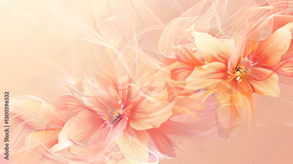 A soft peach-colored background featuring an elegant floral design, creating a sophisticated and calming aesthetic. A soft peach-colored background featuring an elegant floral design, creating a sophisticated and calming aesthetic.