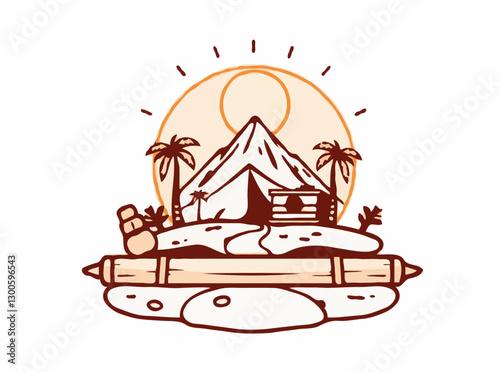 Digital nomad lifestyle symbol