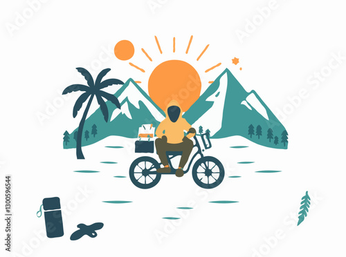 Digital nomad lifestyle symbol