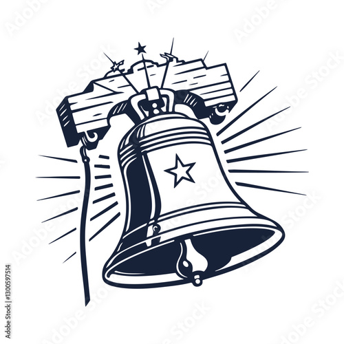 Liberty Bell Silhouette Vector Graphic Clipart Isolated Illustration
