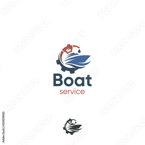 Boat service and refueling logo